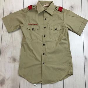 BSA Mens Small Tan Shirt USA Made Boy Scouts